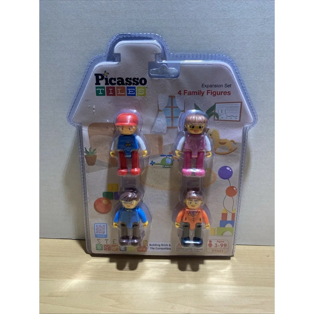 PicassoTiles Toy Figures 4 Pack Multicolored Magnetic Building Blocks (2 Sets)